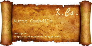 Kurtz Csobán névjegykártya